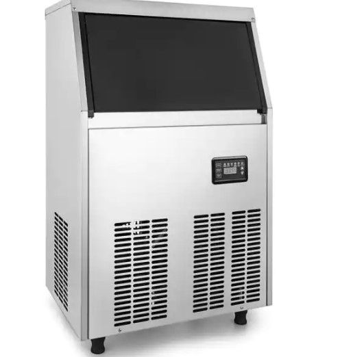 Photo 1 of **not functional-minor dents-parts only**
110 lb. / 24 H Commercial Freestanding Only Food Grade Construction Flake Ice Machine for Seafood Restaurant, Silver
