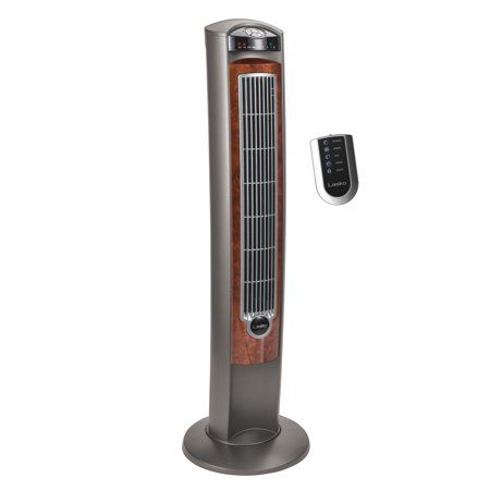 Photo 1 of Lasko 43' Wind Curve Nighttime Setting Tower Fan with Remote Control, Silverwood
