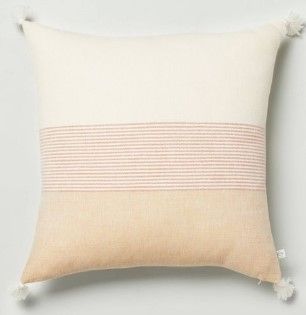Photo 1 of 18" x 18" Mini Stripe Color Block Bed Pillow - Hearth & Hand™ with Magnolia

