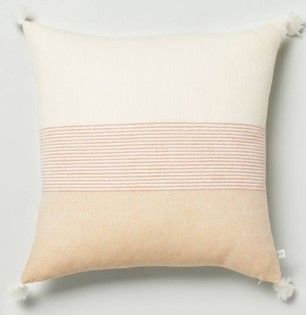 Photo 1 of 18" x 18" Mini Stripe Color Block Bed Pillow - Hearth & Hand™ with Magnolia
