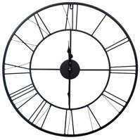 Photo 1 of 24" Metal Cutout Roman Numeral Wall Clock Black - Gallery Solutions