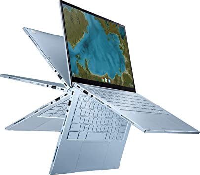 Photo 1 of ASUS Chromebook Flip C433 2 in 1 Laptop, 14" Touchscreen FHD NanoEdge Display, Intel Core m3-8100Y Processor, 8GB RAM, 64GB eMMC Storage, Backlit Keyboard, Silver, Chrome OS, C433TA-AS384T