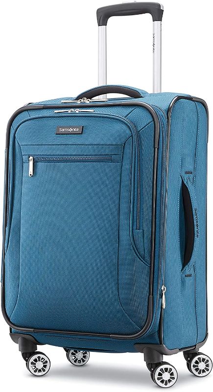 Photo 1 of **broken zipper for min compartment  **Samsonite Ascella X Softside Expandable Luggage with Spinner Wheels, Teal, Carry-On 20-Inch
