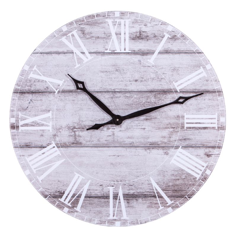 Photo 1 of **opened**
Frameless Rustic Wood Plank 30 Wall Clock, White, 30X30
