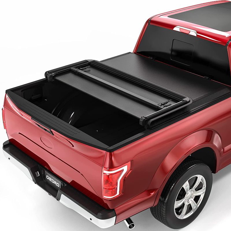 Photo 1 of **opened**
oEdRo Upgraded Tri-Fold Truck Bed Tonneau Cover Compatible with 2015-2022 Ford F-150 F150 5.6 Feet Bed, Styleside (Excl. Raptor Series)
