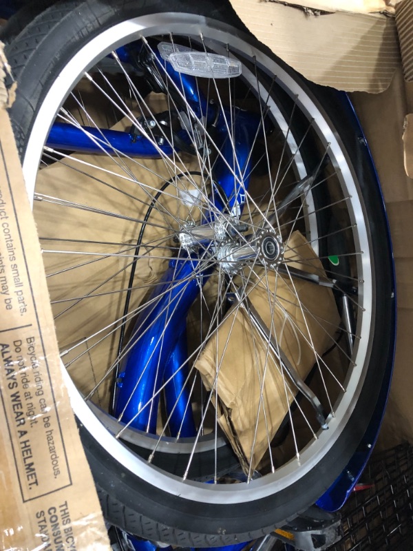 Photo 5 of **used-minor scratch**
Schwinn Meridian Adult Tricycle, 26-inch Wheels, Rear Storage Basket, Blue
