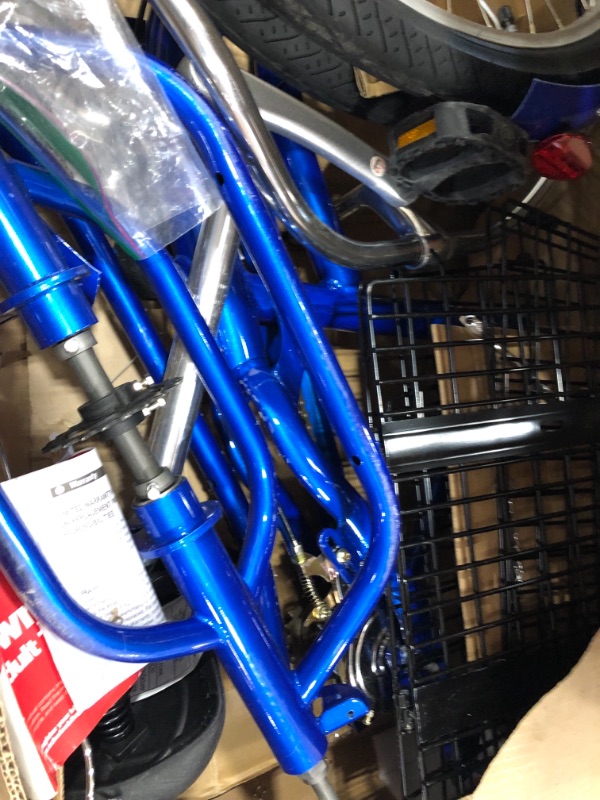 Photo 2 of **used-minor scratch**
Schwinn Meridian Adult Tricycle, 26-inch Wheels, Rear Storage Basket, Blue
