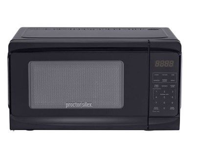 Photo 1 of **opened - tested**
Proctor Silex 0.7 cu ft 700 Watt Microwave Oven - Black (Brand May Vary)

