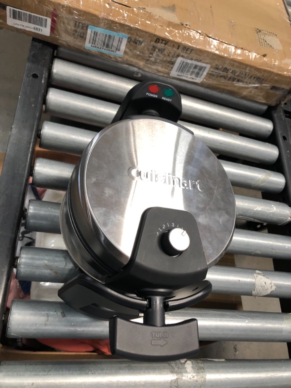 Photo 1 of **display model**not functional**
Cuisinart WAF-F30 Round Flip Belgian Waffle Maker, Black/Silver, 1 inch thick
