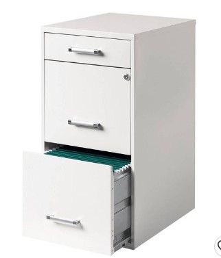 Photo 1 of 3-Drawer Filing Cabinet Steel Off-White - Hirsh

