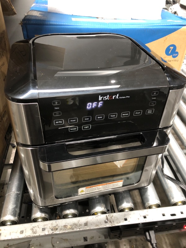 Photo 6 of *** TESTED*** POWERS ON** 
Instant Vortex Pro Air Fryer, 10 Quart, 9-in-1 Rotisserie and Convection Oven, From the Makers of Instant Pot with EvenCrisp Technology, App With Over 100 Recipes, 1500W, Stainless Steel 10QT Vortex Pro