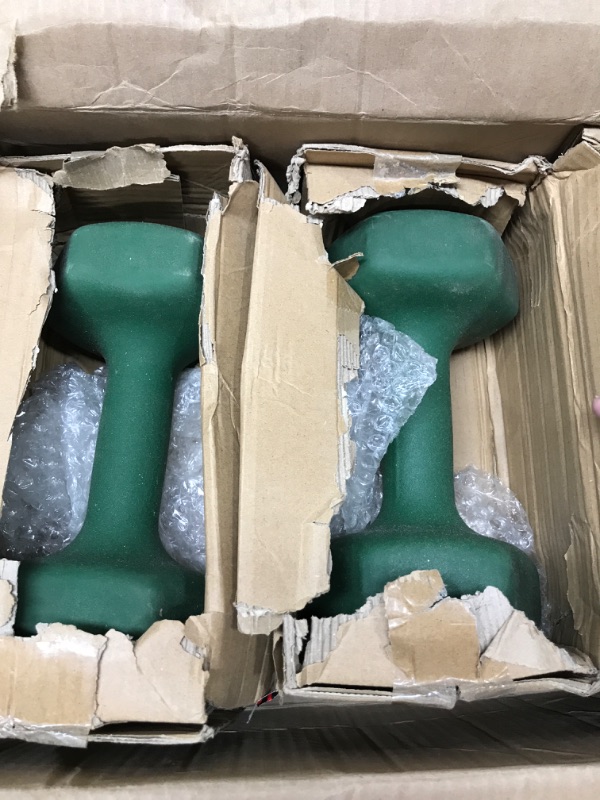 Photo 1 of Amazon Basics Neoprene Workout Dumbbell Light Green 20-Pound, Set of 2 Weight Set