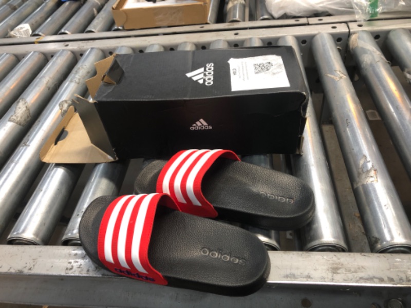 Photo 2 of adidas Unisex-Child Adilette Shower Slides Little Kid (4-8 Years) 2 Little Kid Black/White/Vivid Red