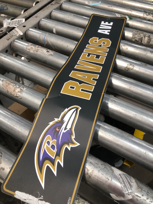 Photo 2 of **DAMAGED** NFL Baltimore Ravens Street Sign, 5 x 24-inches