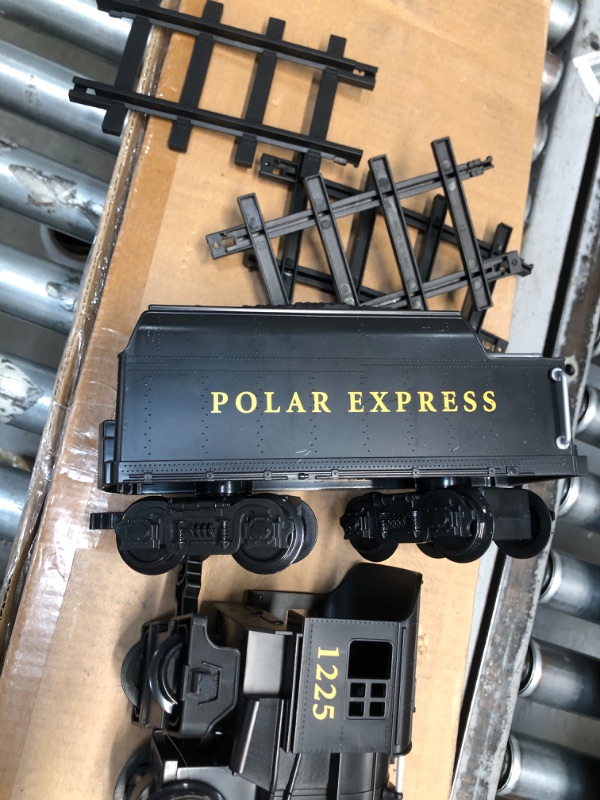 Photo 4 of **MISSING PARTS**REVIEW PHOTOS** Lionel The Polar Express Ready-to-Play Set, Battery-Powered Berkshire-Style Model Train Set with Remote , Black