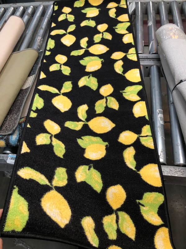 Photo 1 of 1'8"x5' Black Lemon Area Runner Rug 