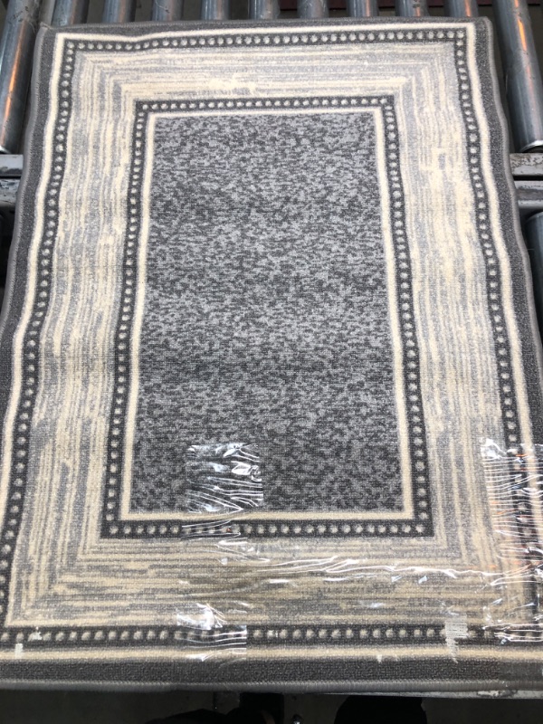 Photo 1 of 2'2"x2'11" Grey, White and Beige Area Rug 