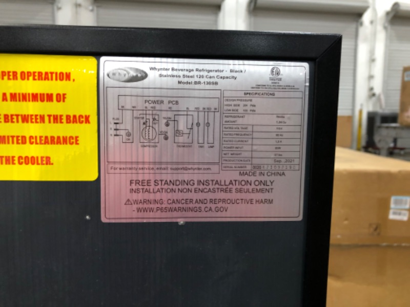 Photo 9 of (COSMETIC DAMAGE; DAMAGED DOOR CORNER FRAME) Whynter - Beverage Refrigerator - Stainless-steel/Black
