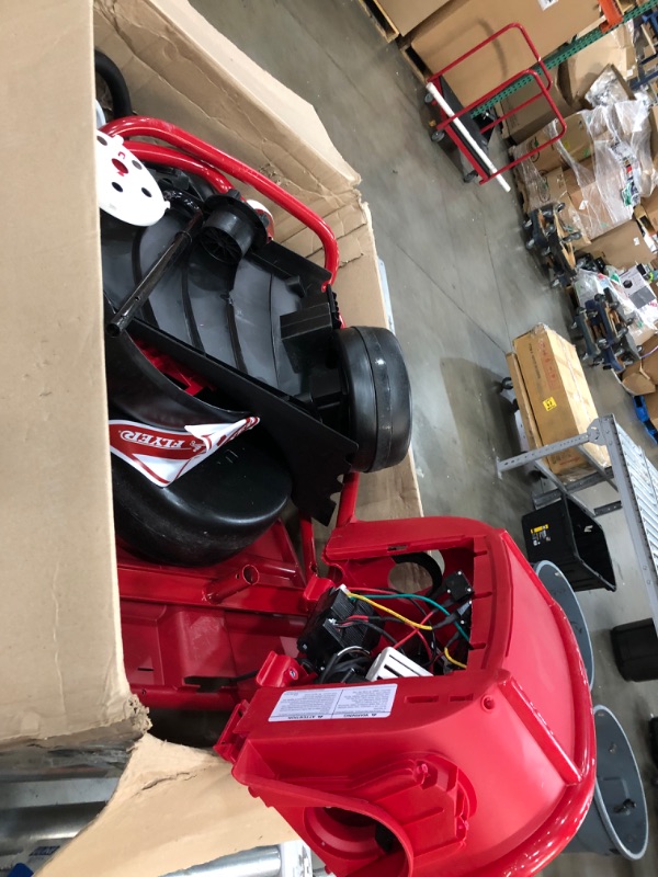 Photo 9 of (PARTS ONLY; MISSING MANUAL/HARDWARE; CRACKED GEAR STICK; SCRATCHED; BENT WIRING) Radio Flyer Ultimate Go-Kart, 24 Volt Outdoor Ride on Toy