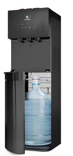 Photo 1 of (DENTED; TORN BACK CORNER) Self-Cleaning Water Cooler Water Dispenser - 3 Temperature Settings Black Stainless Steel
