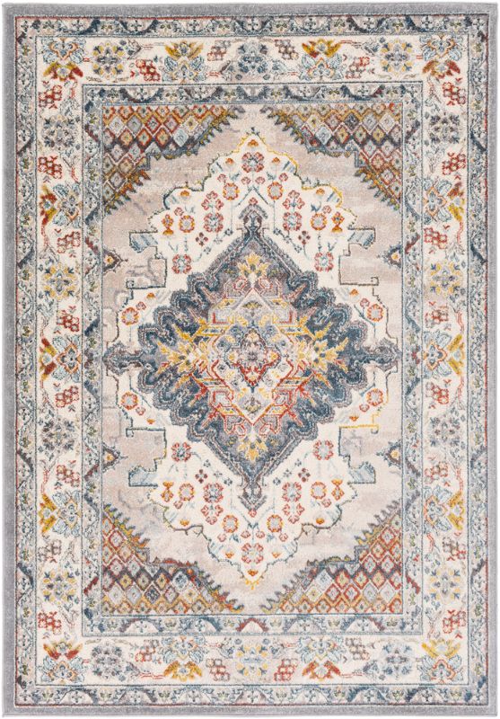 Photo 1 of Ankara AKR-2300 7'10" X 10'3" Rug Medium Gray/Taupe/Pale Blue/Teal/Cream/Orange
