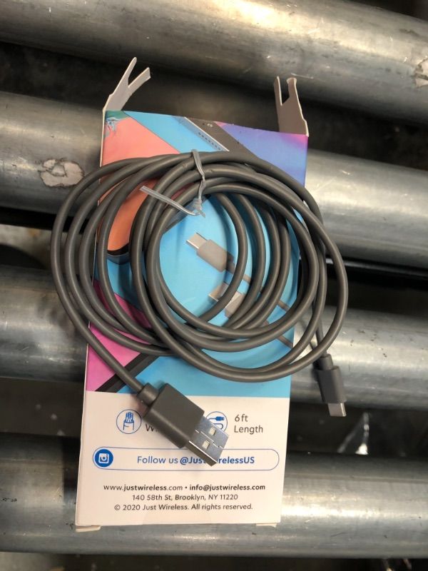 Photo 7 of 2 item bundle 
usb a to multi connection charger cord
 Just Wireless 6' TPU Type-C to USB-A Cable - Gray

