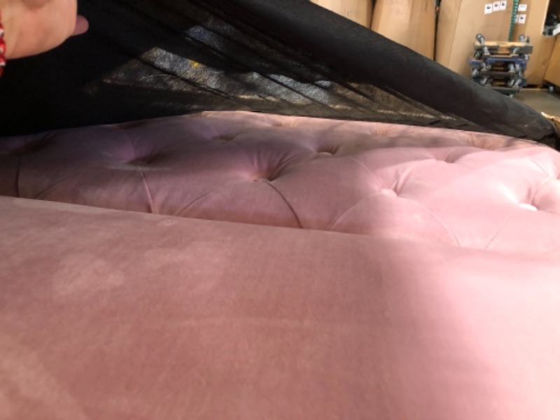 Photo 8 of **used** missing leg wood*
Mr. Kate Stella Vintage Convertible Sofa Bed Futon, Pink Velvet

