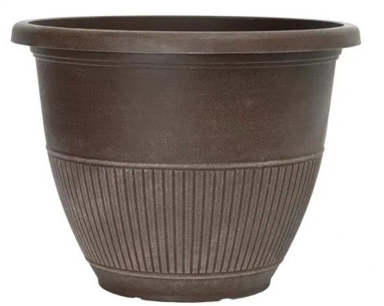 Photo 1 of 20 in. Rene Dark Brush Plastic Planter
