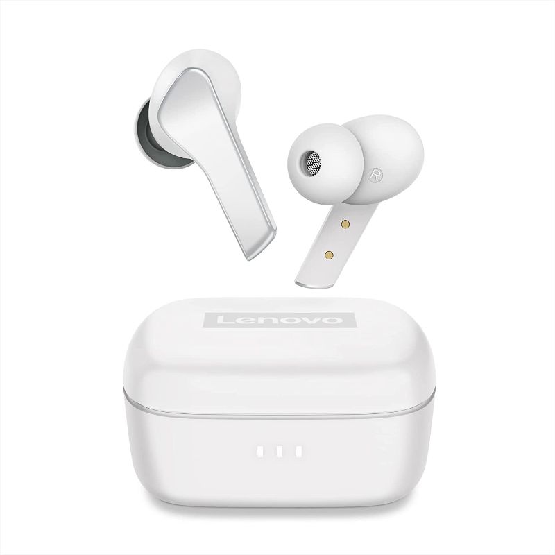 Photo 1 of Lenovo Smart True Wireless Earbuds - Smart Switch Fast Pair - Active Noise Cancelling Earphones with Wireless Charging Case - 28 Hrs Playtime Headphones - 6 Built-in Mics - Bluetooth - White
