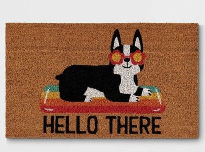 Photo 1 of 1'6"x2'6" Hello Summer Dog Doormat Natural - Sun Squad 3 PACK.

