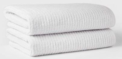 Photo 1 of (NOT WHITE CHECK PHOTO) Quick Dry Ribbed Bath Towel Set - Threshold™ 3 PACKS OF2 

