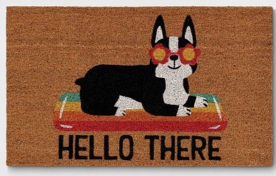 Photo 1 of 1'6"x2'6" Hello Summer Dog Doormat Natural - Sun Squad™ PACK OF 2

