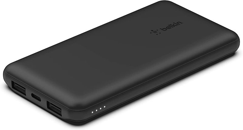 Photo 1 of Belkin USB C Portable Charger Power Bank, 10000 mAh with 1 USB C Port and 2 USB A Ports for up to 15W Charging for iPhone 12, 11, XS Pro, Max, Mini, AirPods, iPad, Galaxy S21, Ultra and More - Black
