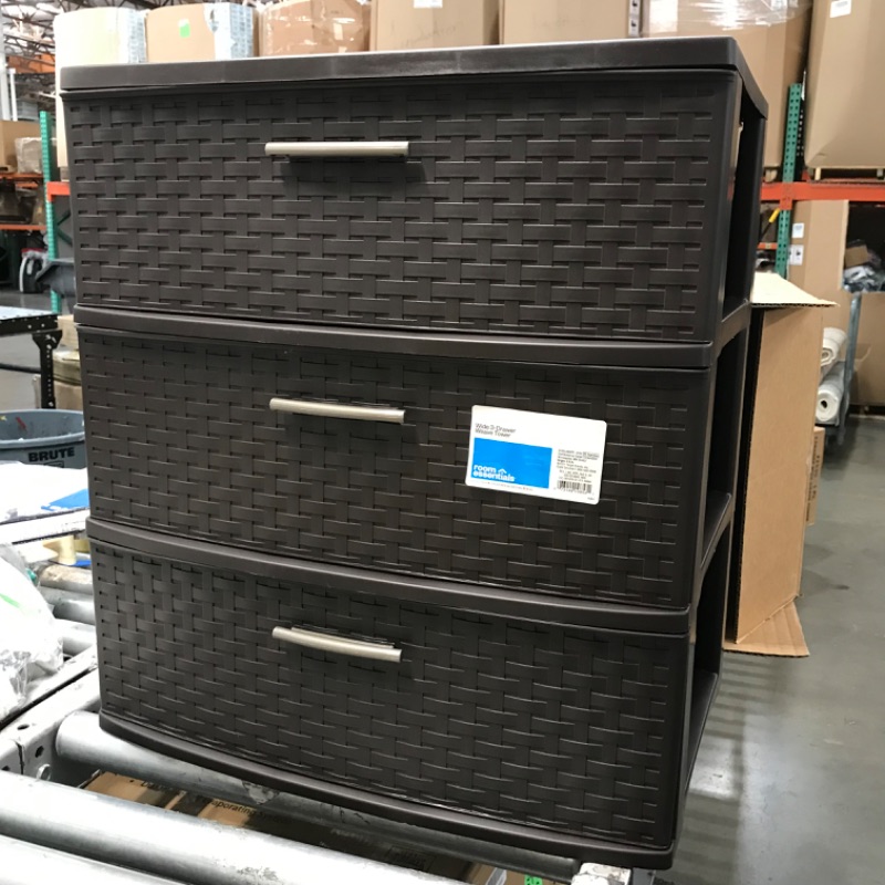 Photo 1 of 3-Drawer Wide Weave Tower, Espresso
