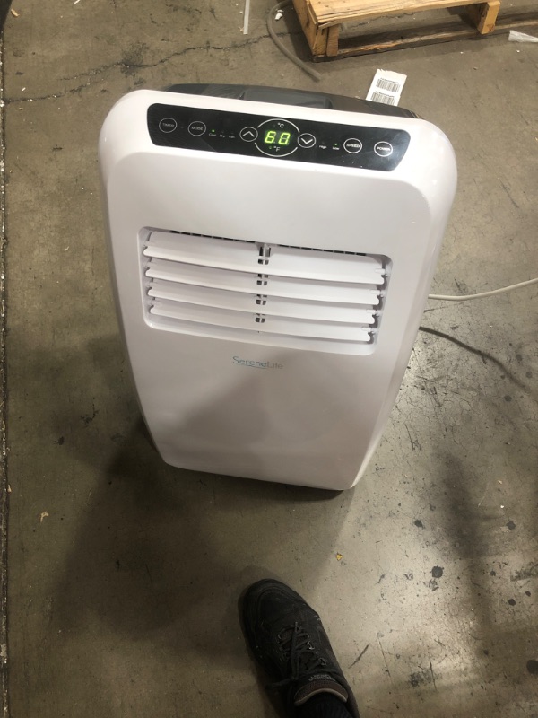 Photo 3 of (CRACKED BACKHOOKS; MISSING ATTACHMENTS; MISSING POWER PRONG; BENT POWER PRONGS) SereneLife SLPAC8 Portable Air Conditioner Compact Home AC Cooling Unit with Built-in Dehumidifier & Fan Modes, Quiet Operation, Includes Window Mount Kit, 8,000 BTU, White

