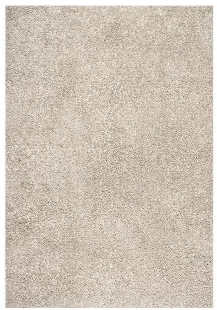 Photo 1 of (DIRTY) Kara Solid Shag Beige 5 ft. 3 in. x 7 ft. 7 in. Area Rug
