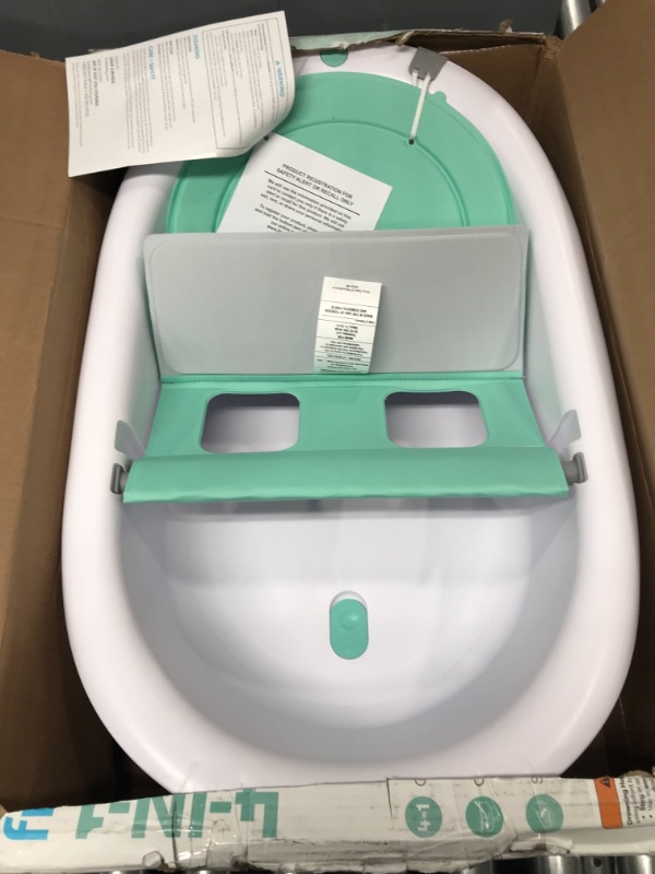 Photo 2 of 4-in-1 Grow-with-Me Bath Tub by Frida Baby Transforms Infant Bathtub to Toddler Bath Seat with Backrest for Assisted Sitting in Tub