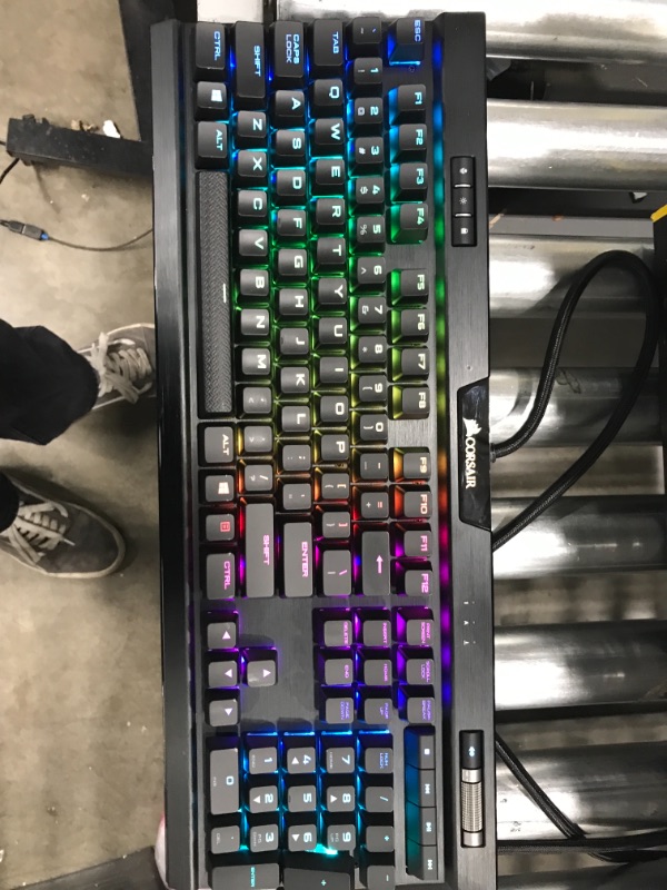 Photo 2 of Corsair K70 RGB MK.2 Mechanical Gaming Keyboard - USB Passthrough & Media Controls - Tactile & Quiet- Cherry MX Brown - RGB LED Backlit (CH-9109012-NA) K70 MK.2 Chrerry Brown- Tactile Black