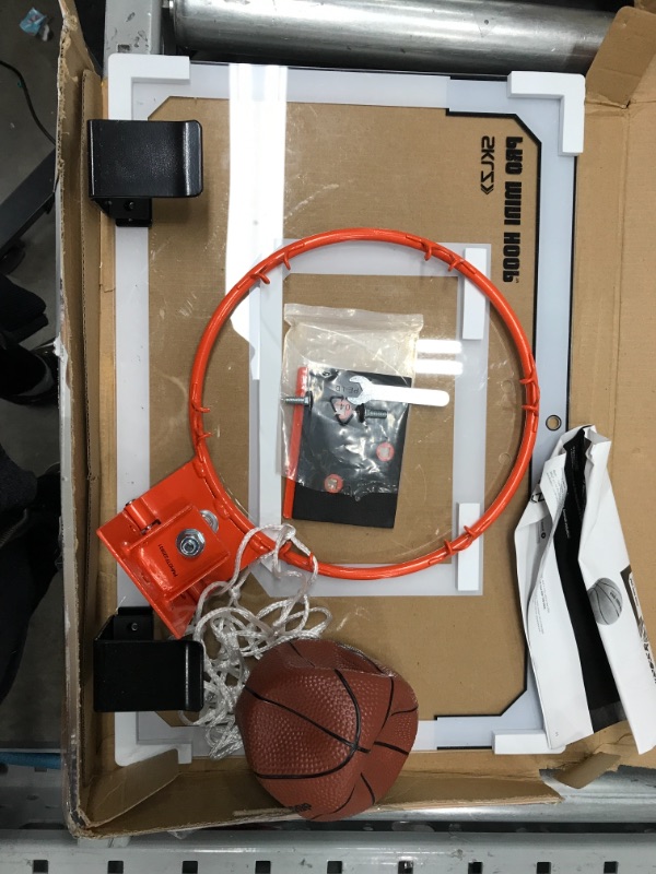 Photo 3 of *Loose Hardware* SKLZ Pro Mini Basketball Hoop with Ball, Standard (18 x 12 inches) & Pro Mini Hoop 5-inch Foam Basketball, Orange