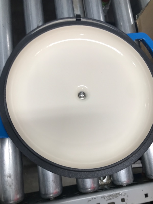 Photo 1 of AmazonCommercial Enameled Cast Iron Covered Saucier, 3.7-Quart, Blue Blue 3.7 Quart Saucier