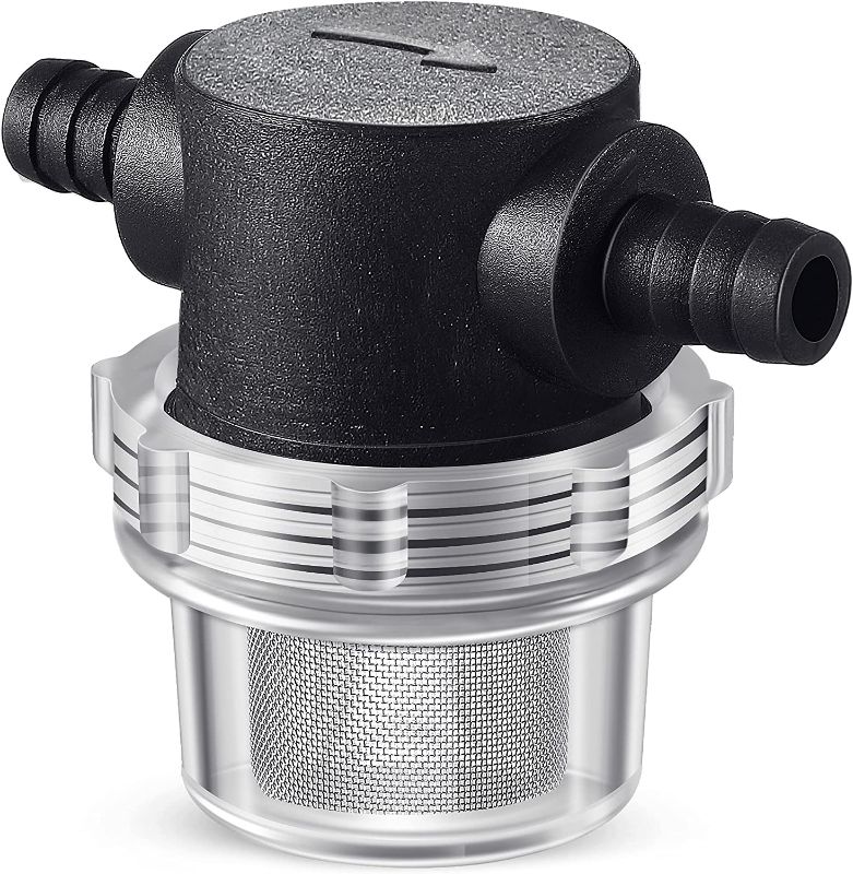 Photo 1 of 1/2 Inches Water Pump Strainer, Compatible with 3/8 Inches Hose Barb In-Line Strainer Twist-On Pipe Sprayer Filter for Water Pump 12V DC 80 PSI RV Camper Marine Boat Lawn (1)
