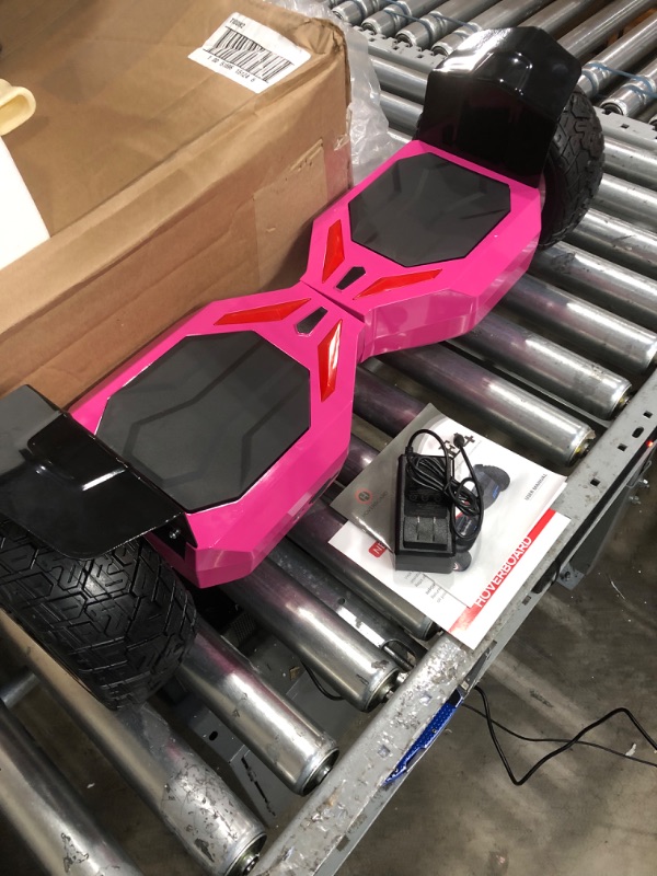 Photo 2 of All Terrain Off-Road Hoverboard for Adults, Electric Hoverboards for Kids Ages 6-12, UL 2272 Certified Self Balancing Hover Board for Teens, 8.5" E4 Hoover Board with Bluetooth Speaker & Front Lights (pink)