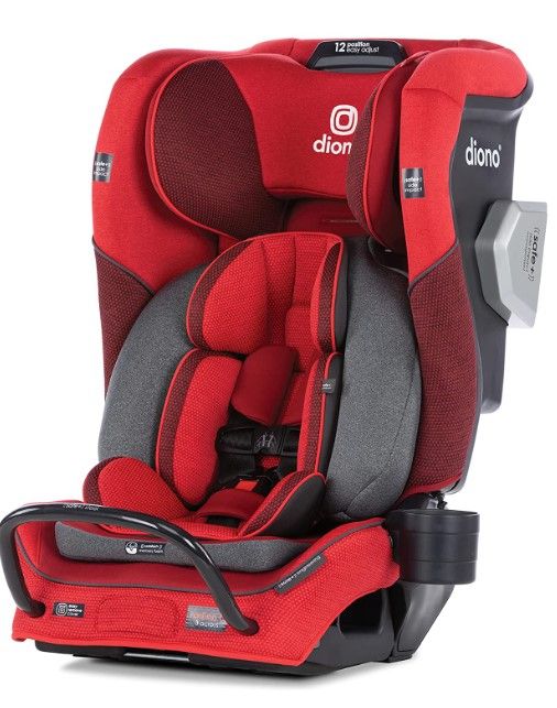Photo 1 of *Factory Packaging* Diono Radian 3QXT 4-in-1 Rear and Forward Facing Convertible Car Seat, Safe Plus Engineering, 4 Stage Infant Protection, 10 Years 1 Car Seat, Slim Fit 3 Across, Red Cherry
