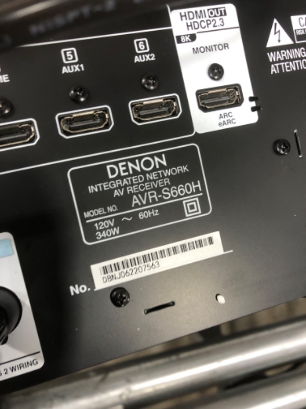 Photo 5 of Denon AVR-S660H 5.2 Ch AVR - 75 W/Ch (2021 Model), Advanced 8K Upscaling, 3D Audio - Dolby TrueHD, DTS:HD Master & More, Wireless Streaming, Built-in HEOS, Alexa 