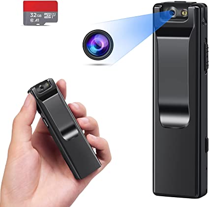 Photo 1 of Body Camera, Max 128G Memory, Body Worn Camera Ultra HD 1080P, Premium Portable Body Camera Video Device Wearable, for Home Outdoor Office and More (with 32G Super High Speed SD Card)
