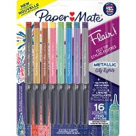 Photo 1 of Paper Mate Flair City Lights 16pk Felt Pens 0.7mm Medium Tip Metallic Multicolored

