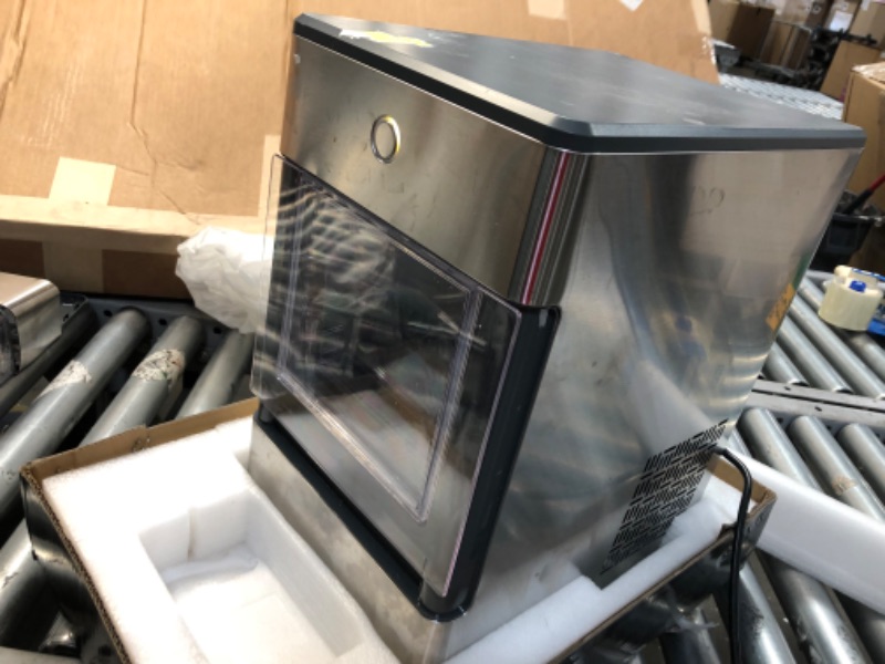 Photo 4 of (BROKEN SIDE COMPARTMENT; MISSING SCOOP; COSMETIC DAMAGES) GE Profile Opal | Countertop Nugget Ice Maker with Side Tank | Portable Ice Machine Makes up to 24 lbs. of Ice Per Day | Stainless Steel Finish
