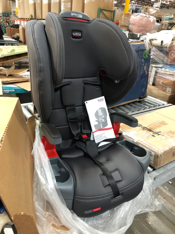 Photo 2 of (LIKE NEW) Britax Grow with You ClickTight Harness-2-Booster Car Seat, Cool N Dry - Cool Flow Moisture Wicking Fabric
