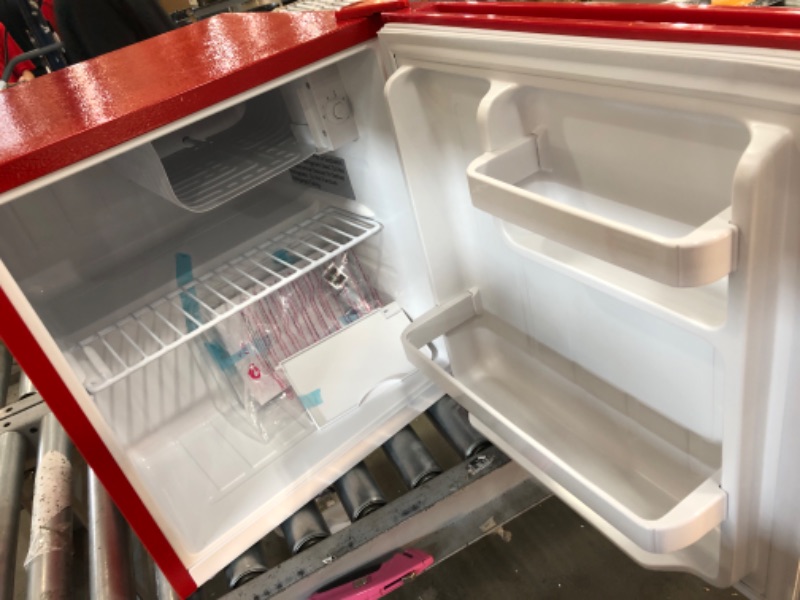 Photo 2 of Frigidaire 1.6 Cu Ft. Retro Compact Refrigerator with Side Bottle Opener EFR176, Red