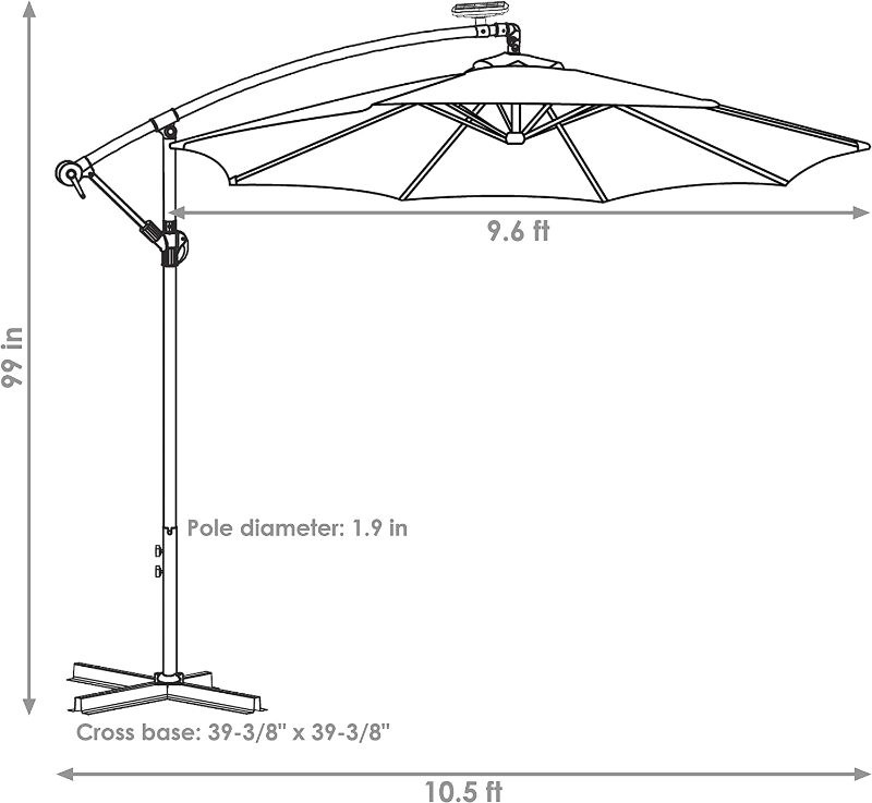 Photo 1 of 10 ft cantilever umbrella with lights